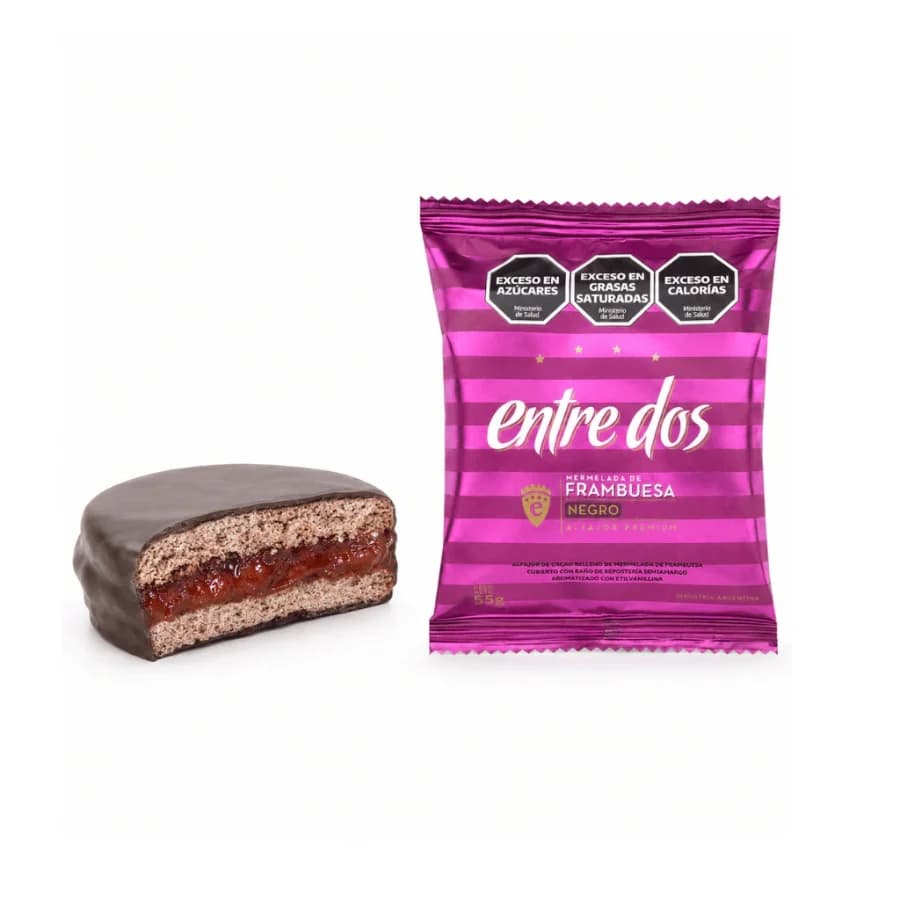 ALFAJOR ENTRE DOS NEGRO FRAMBUESA